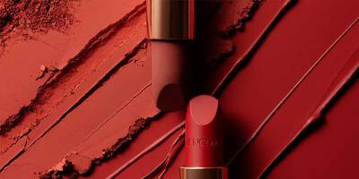 Red and deep red lipstick bullets with a matte lipstick texture.