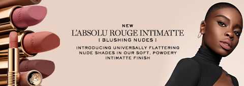 New L'Absolu Rouge Intimatte Blushing Nudes. Introducing universally flattering nude shades in soft, powdery intimatte finish