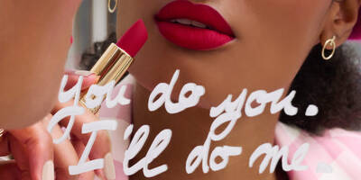 Emily in Paris Lancome Collection with Eyeshadow Palette a Lipstick a Perfume and a Serum.
