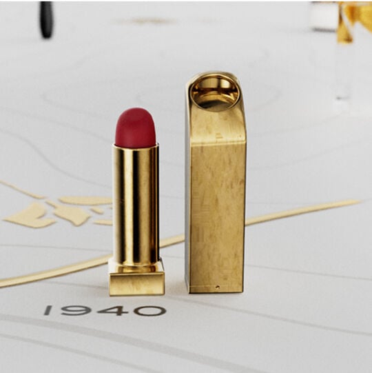 Original Lancome L’Absolu Rouge lipstick rendering from 1940, a totem of luxury 