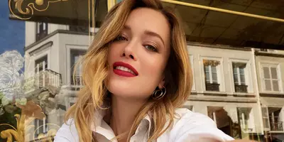 Classic French Parisian Makeup Look with Red Lipstick