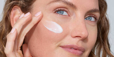 Model Showing How to Apply Night Cream for Overnight Nightttime Skincare