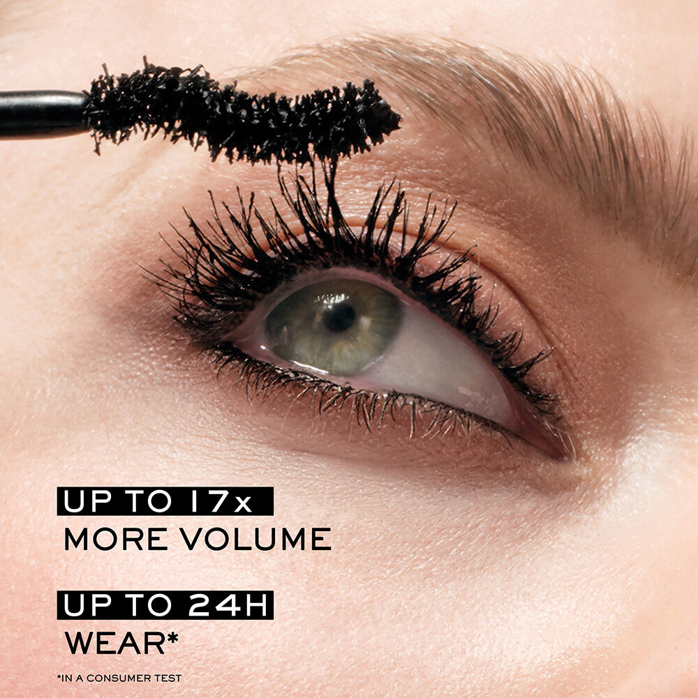 Up to 17 times more volume, up to 24 hour wear. 