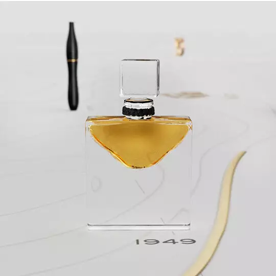 Original Lancome La vie est belle perfume bottle rendering from 1949