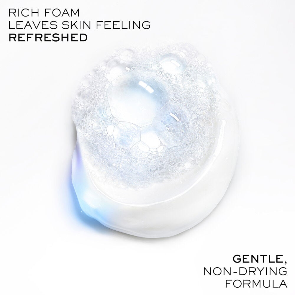 Rich foam leaves skin feeling refreshed, gentle, non-drying formula 