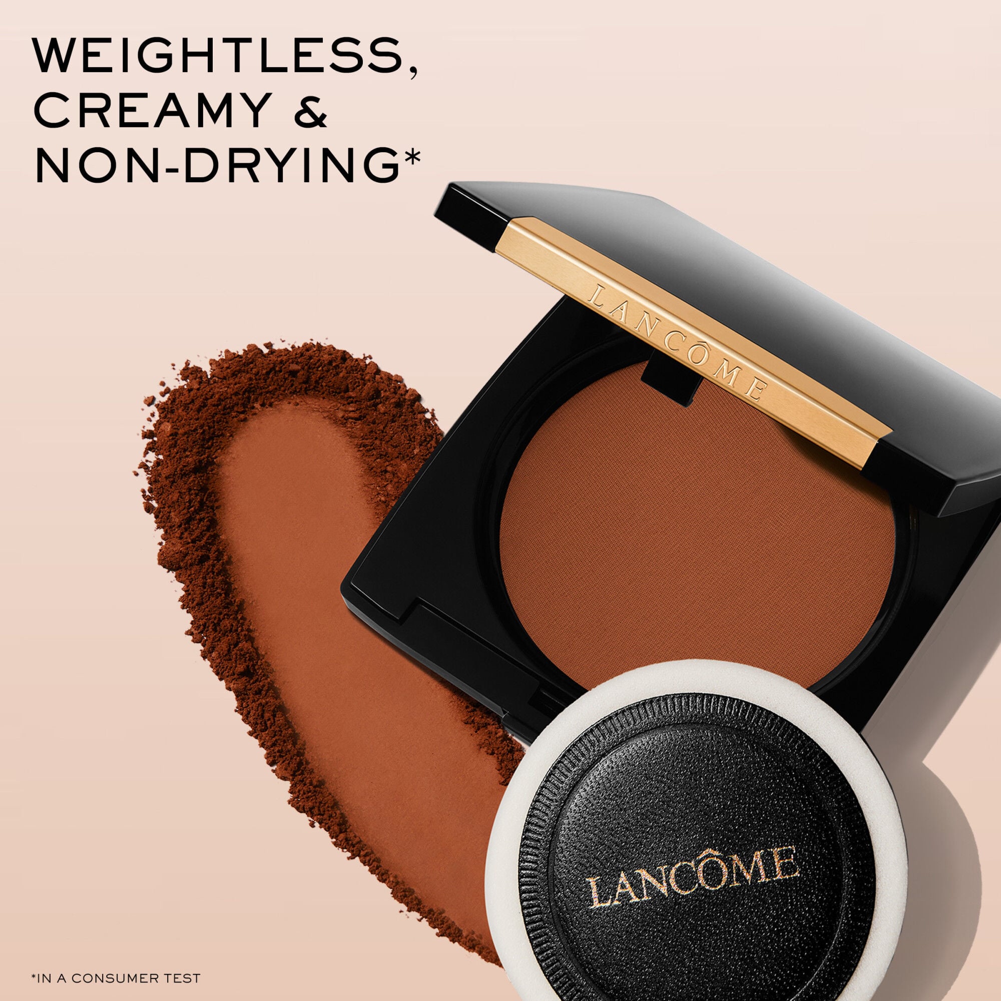 Dual Finish Powder Foundation was found to be weightless, creamy, and non-drying in a consumer test 
