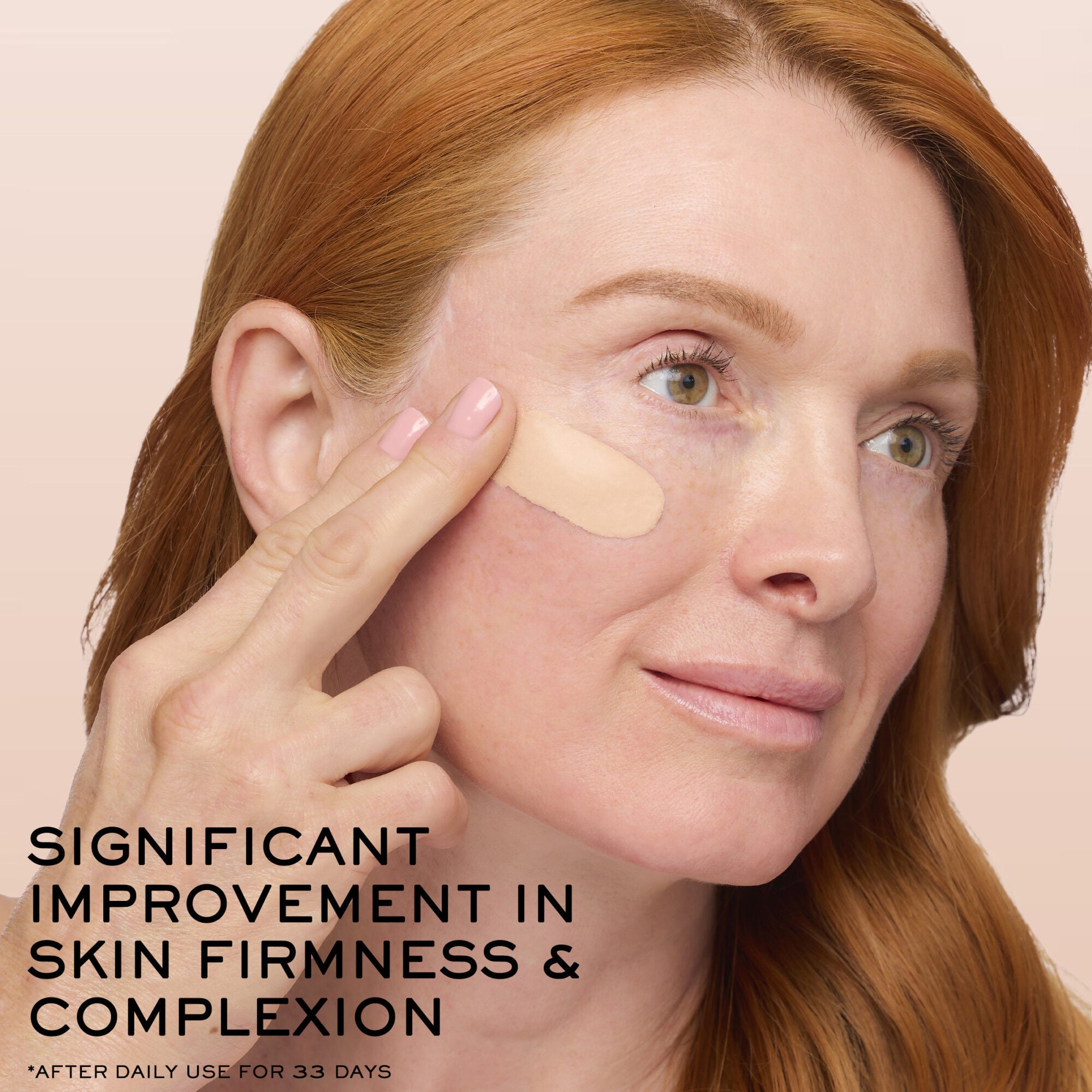 Significant improvement in skin firmness and complexion after daily use of Renergie anti-aging foundation for 33 days 