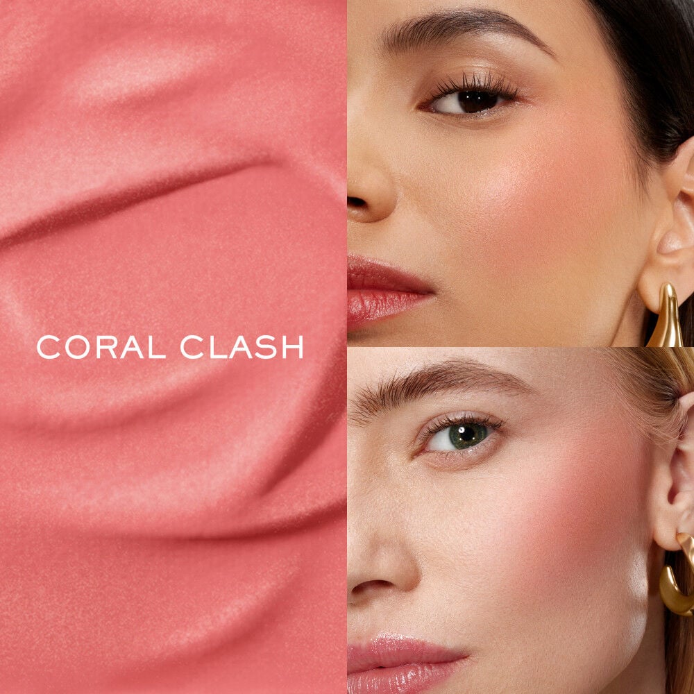 Blush Subtil Powder Blush applied to fair, medium, and deep skin tone models for comparison 