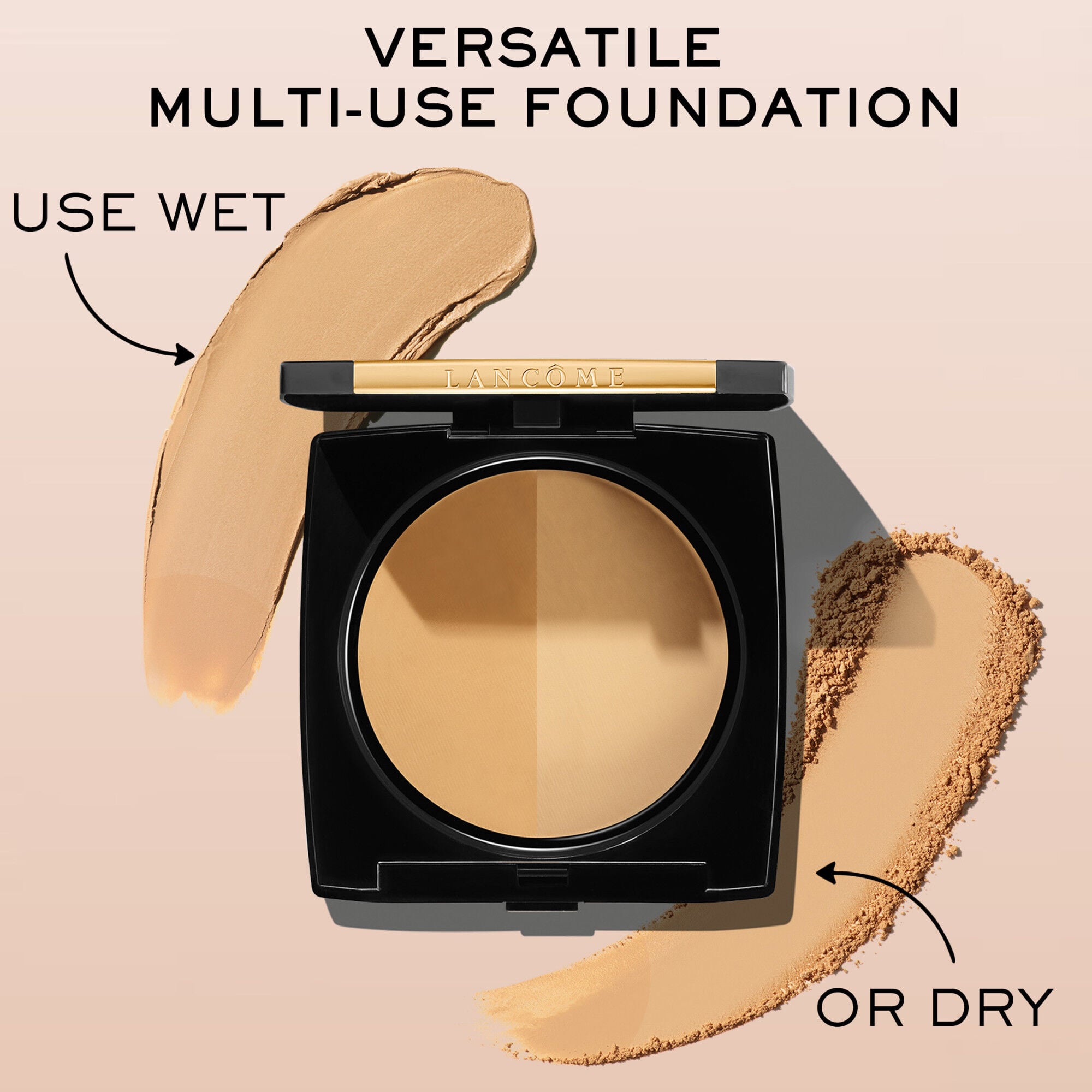 Dual Finish Powder Foundation is a versatile multi-use foundation that can be used wet or dry 